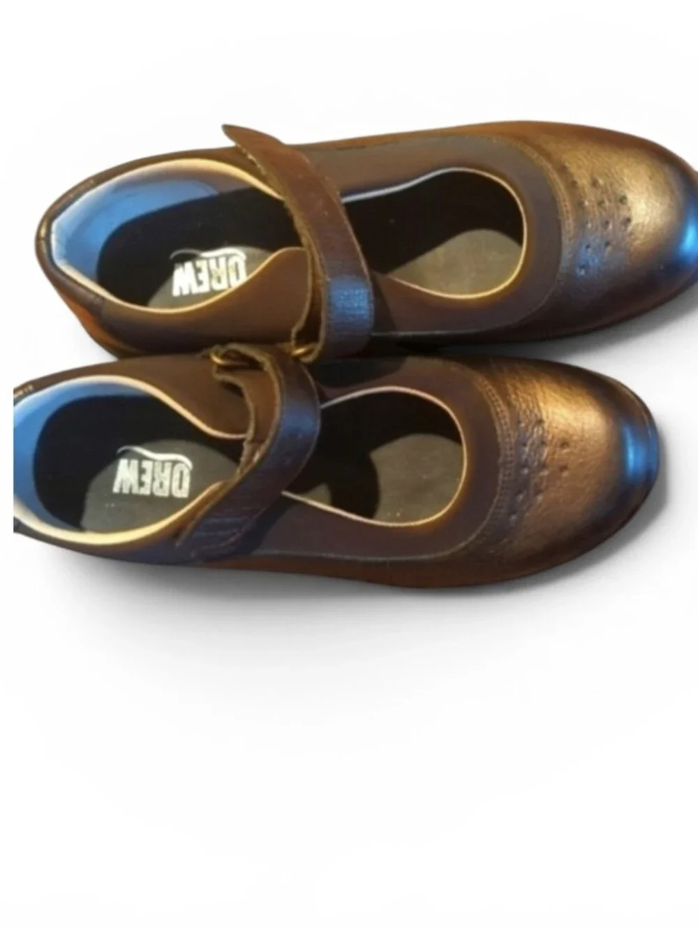 Drew Mary Jane Style Metallic Brown Leather Orthopedic Comfort Shoe Women 9 W